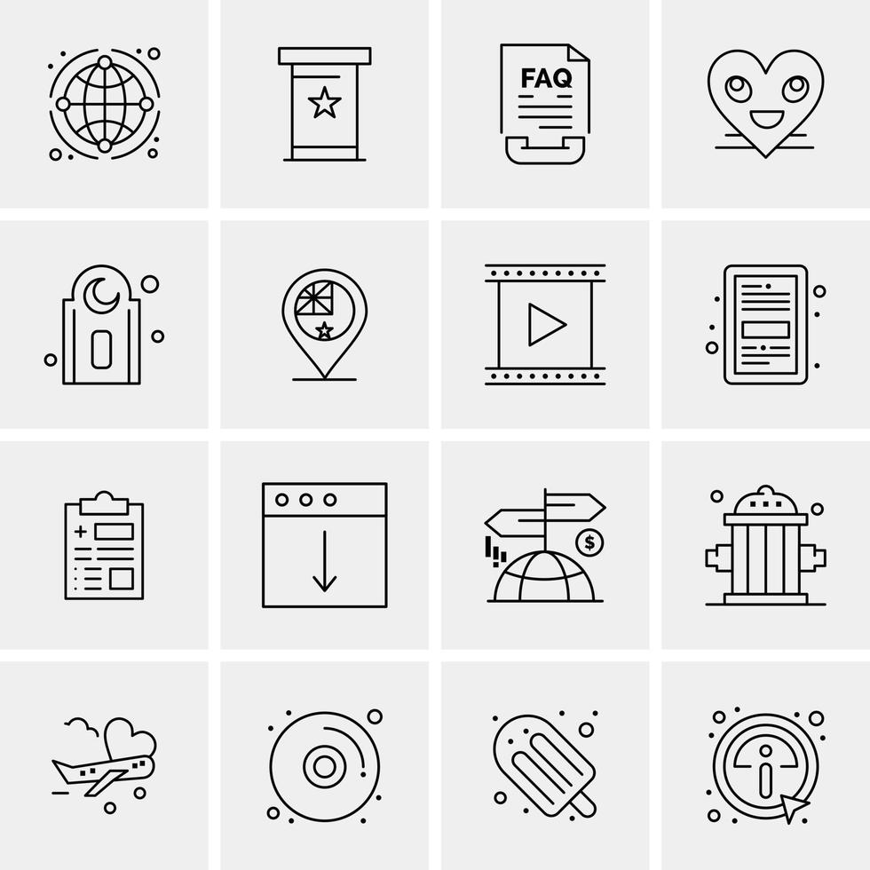 16 Business Universal Icons Vector Creative Icon Illustration to use in web and Mobile Related project