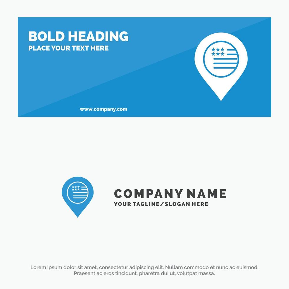 American Location Map Sign SOlid Icon Website Banner and Business Logo Template vector