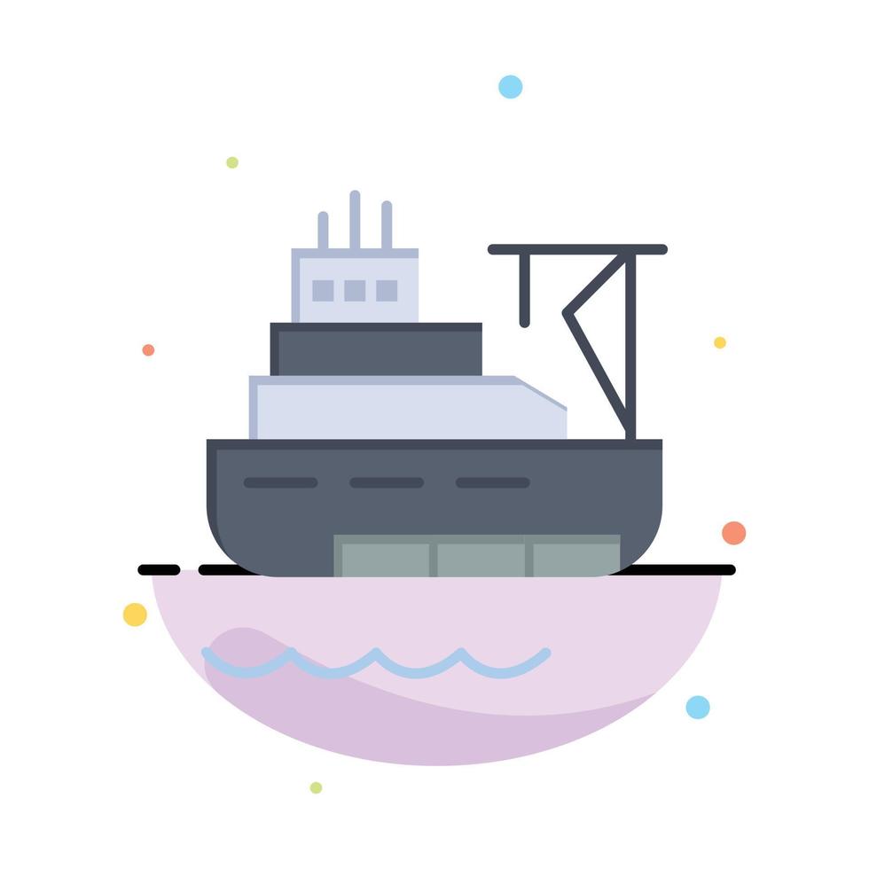 Ship Boat Cargo Construction Business Logo Template Flat Color vector