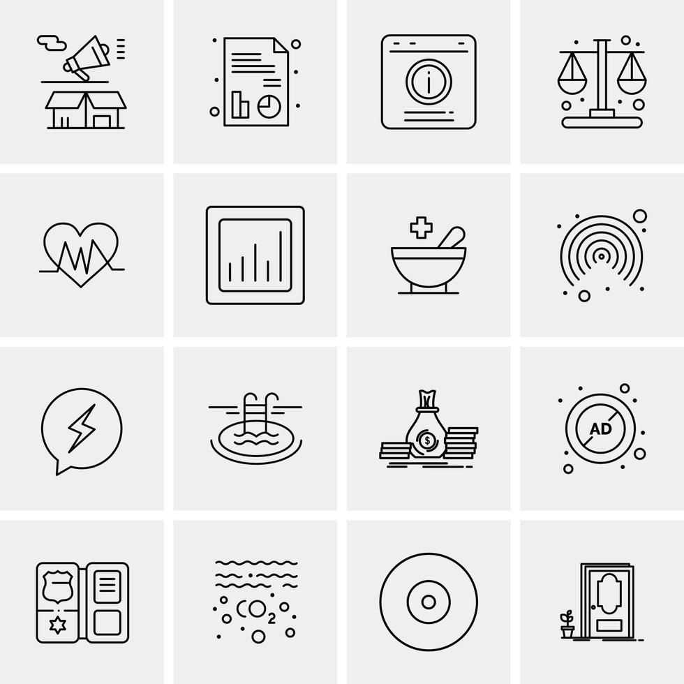 16 Business Universal Icons Vector Creative Icon Illustration to use in web and Mobile Related project