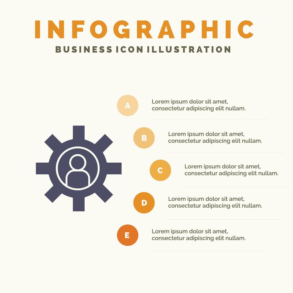 Customer Support Employee Service Support Solid Icon Infographics 5 Steps Presentation Background vector