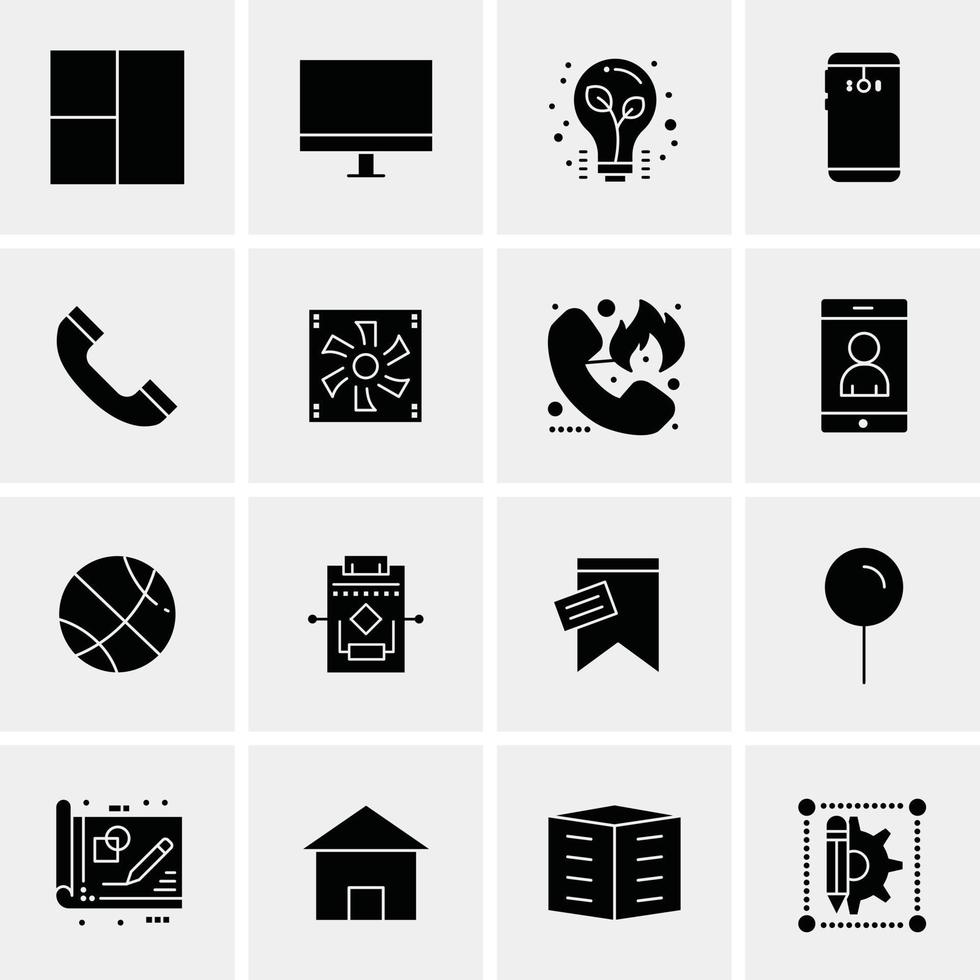 16 iconos universales de negocios vector ilustración de icono creativo para usar en proyectos relacionados con la web y dispositivos móviles