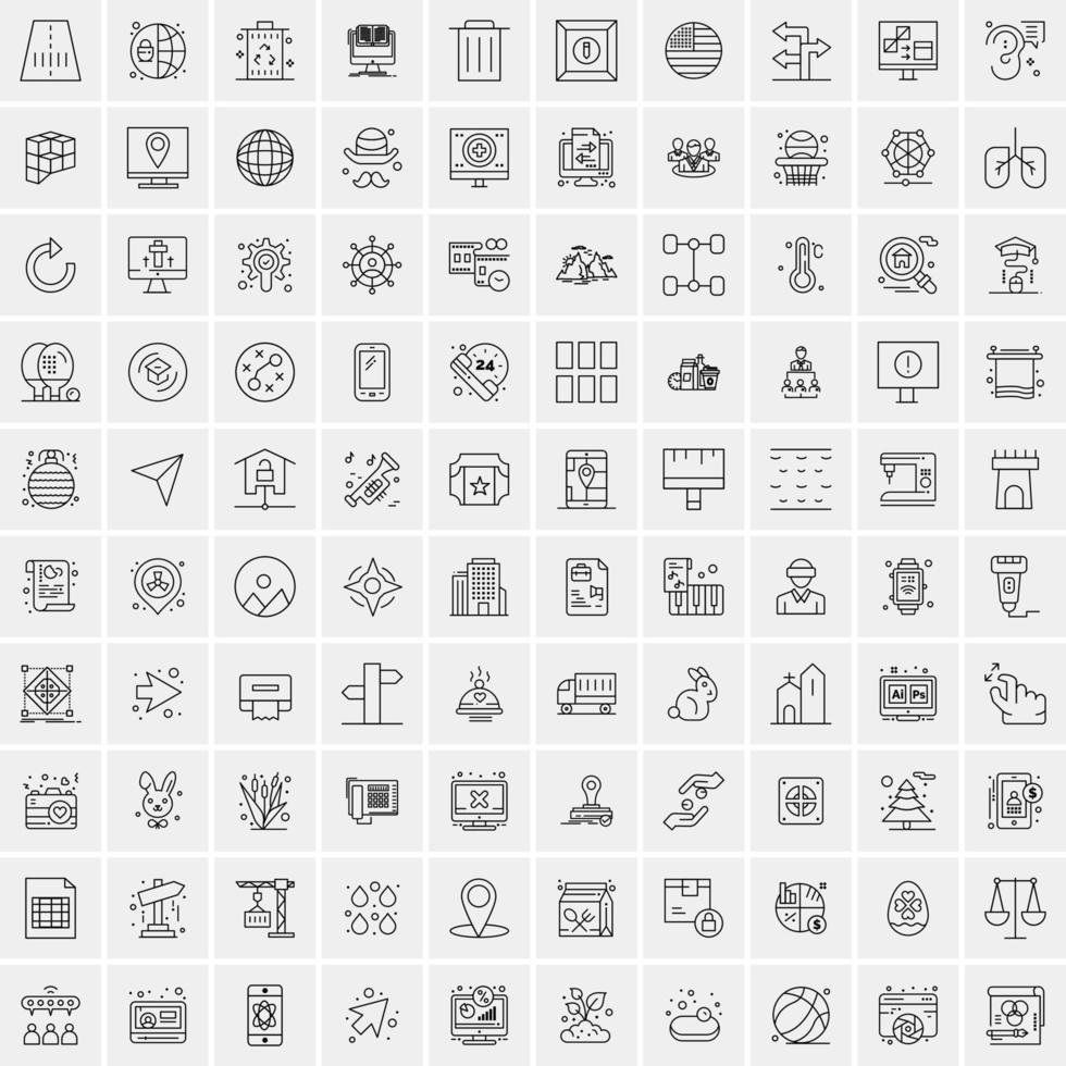 Set of 100 Creative Business Line Icons vector