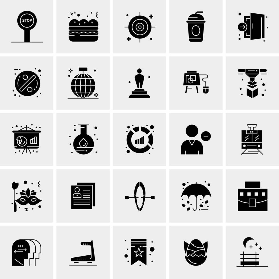 25 iconos de negocios universales vector ilustración de icono creativo para usar en proyectos relacionados con la web y dispositivos móviles