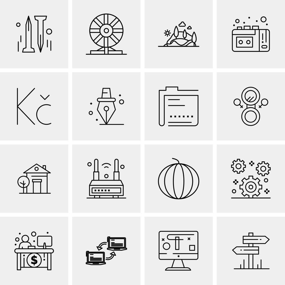 16 iconos universales de negocios vector ilustración de icono creativo para usar en proyectos relacionados con la web y dispositivos móviles