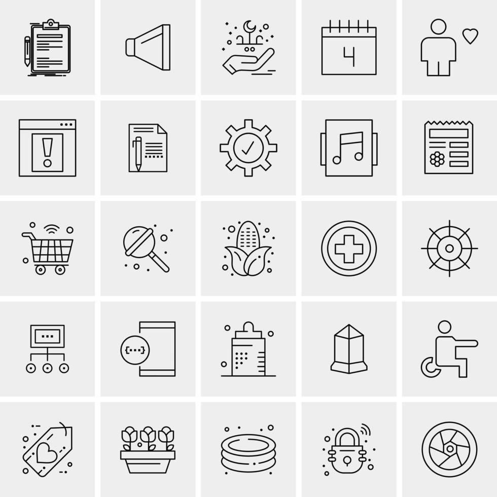 25 iconos de negocios universales vector ilustración de icono creativo para usar en proyectos relacionados con la web y dispositivos móviles