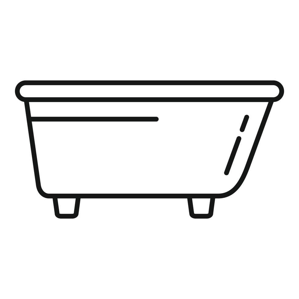 Ceramic bath tub icon, outline style vector