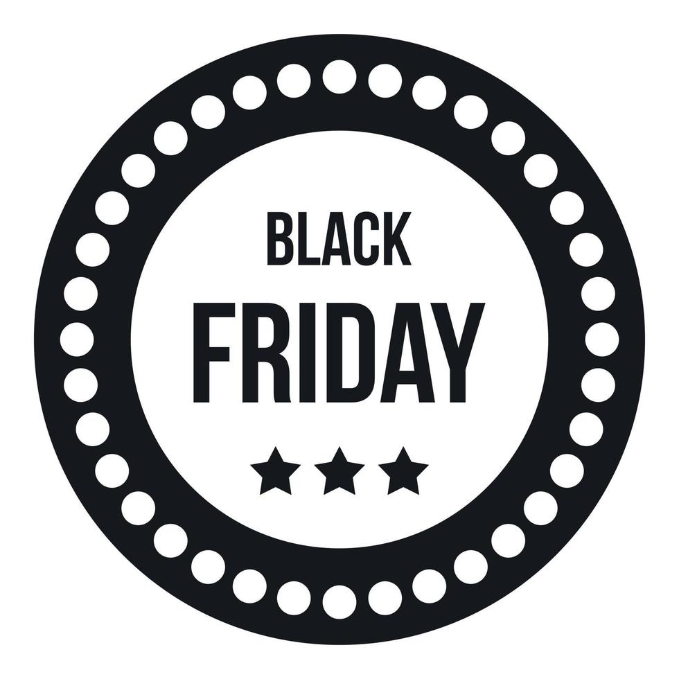 Black Friday sticker icon, simple style vector
