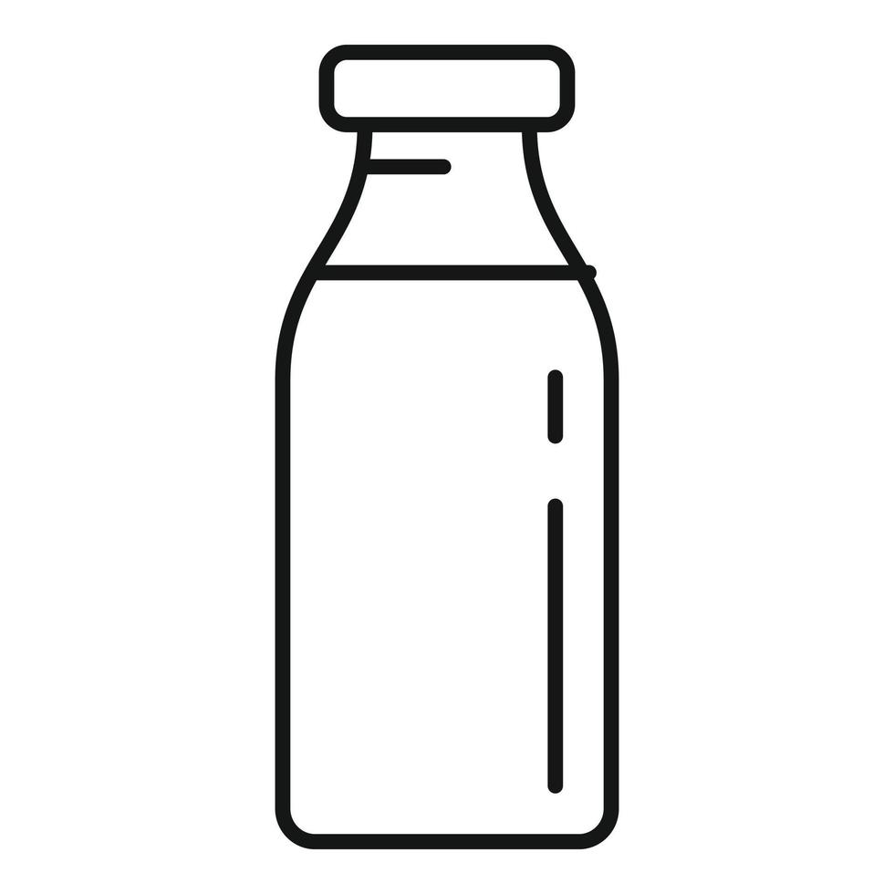 Milk bottle icon, outline style vector