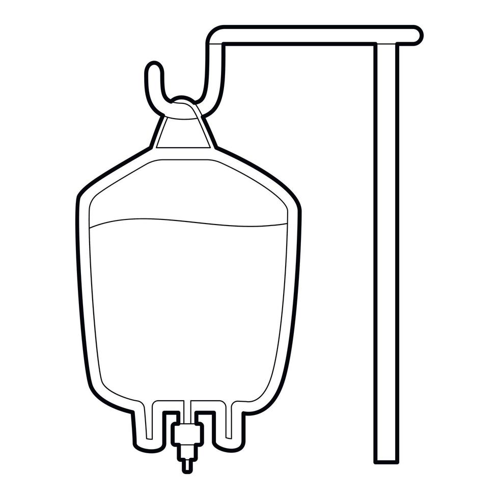 Package for blood transfusion icon, outline style vector