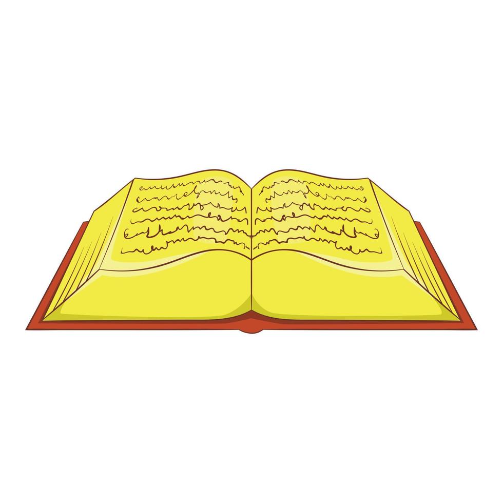 Ancient book icon, cartoon style vector