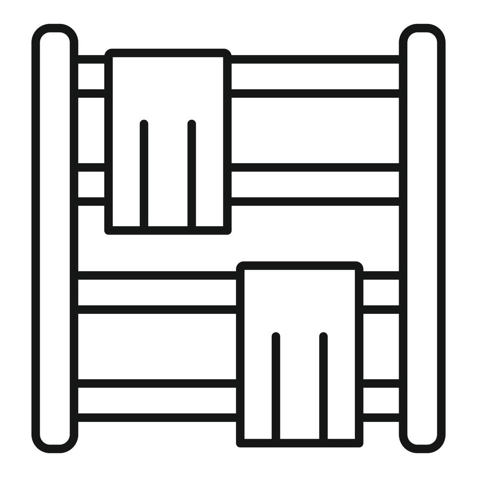 Bath heated towel rail icon, outline style vector