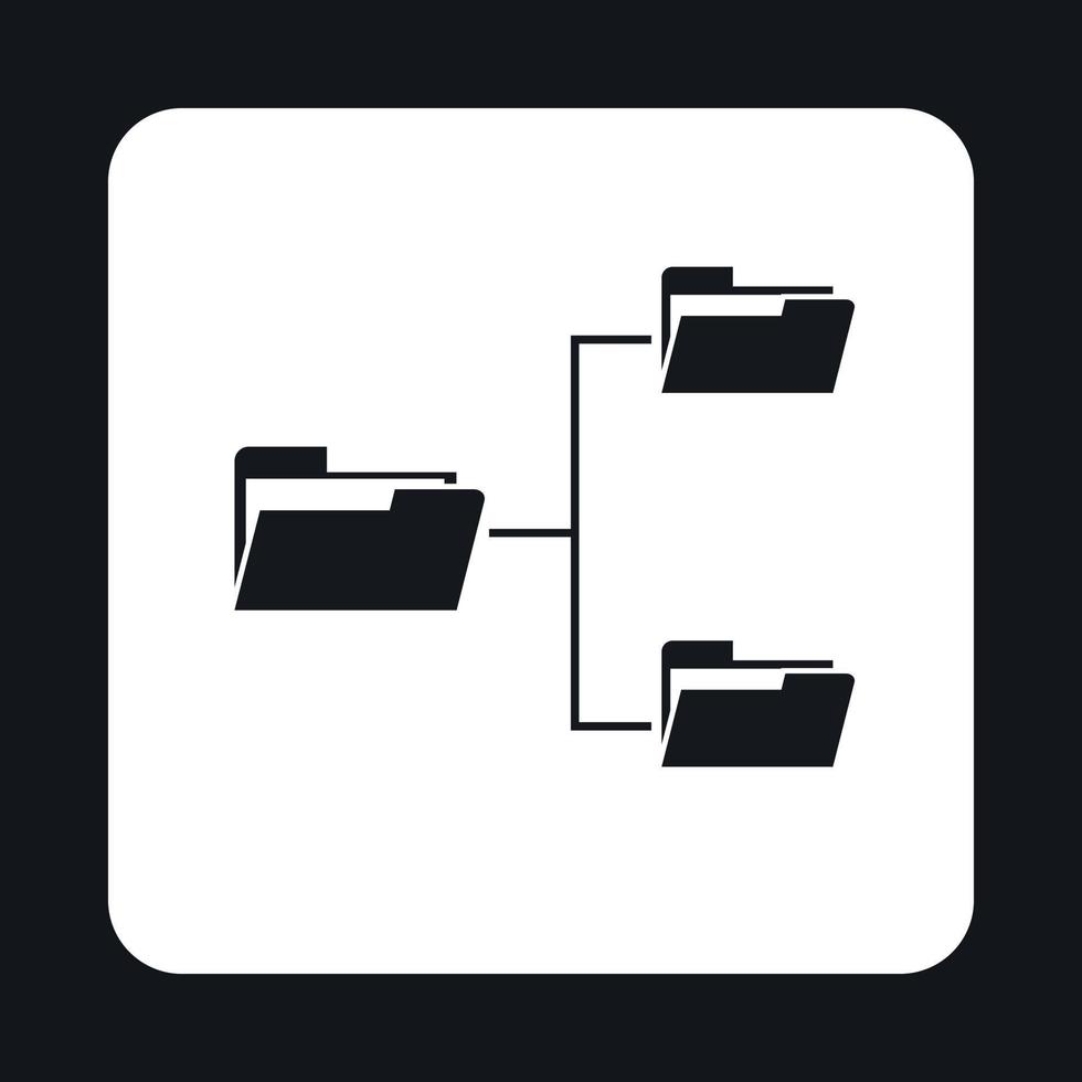 sistema de archivos en el icono de la computadora, estilo simple vector