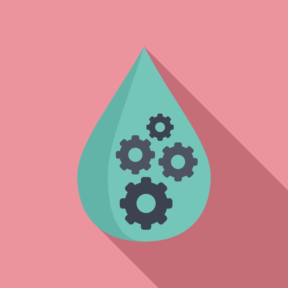 Water drop nanotechnology icon, flat style vector