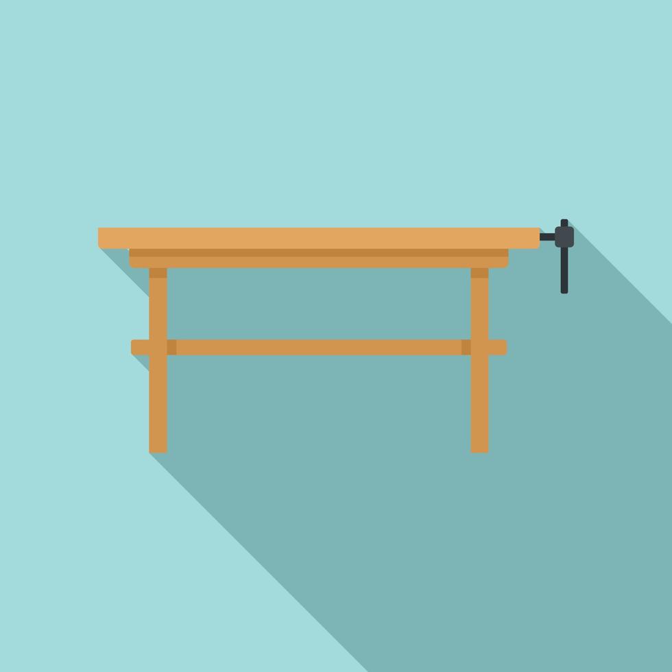 Carpenter work table icon, flat style vector
