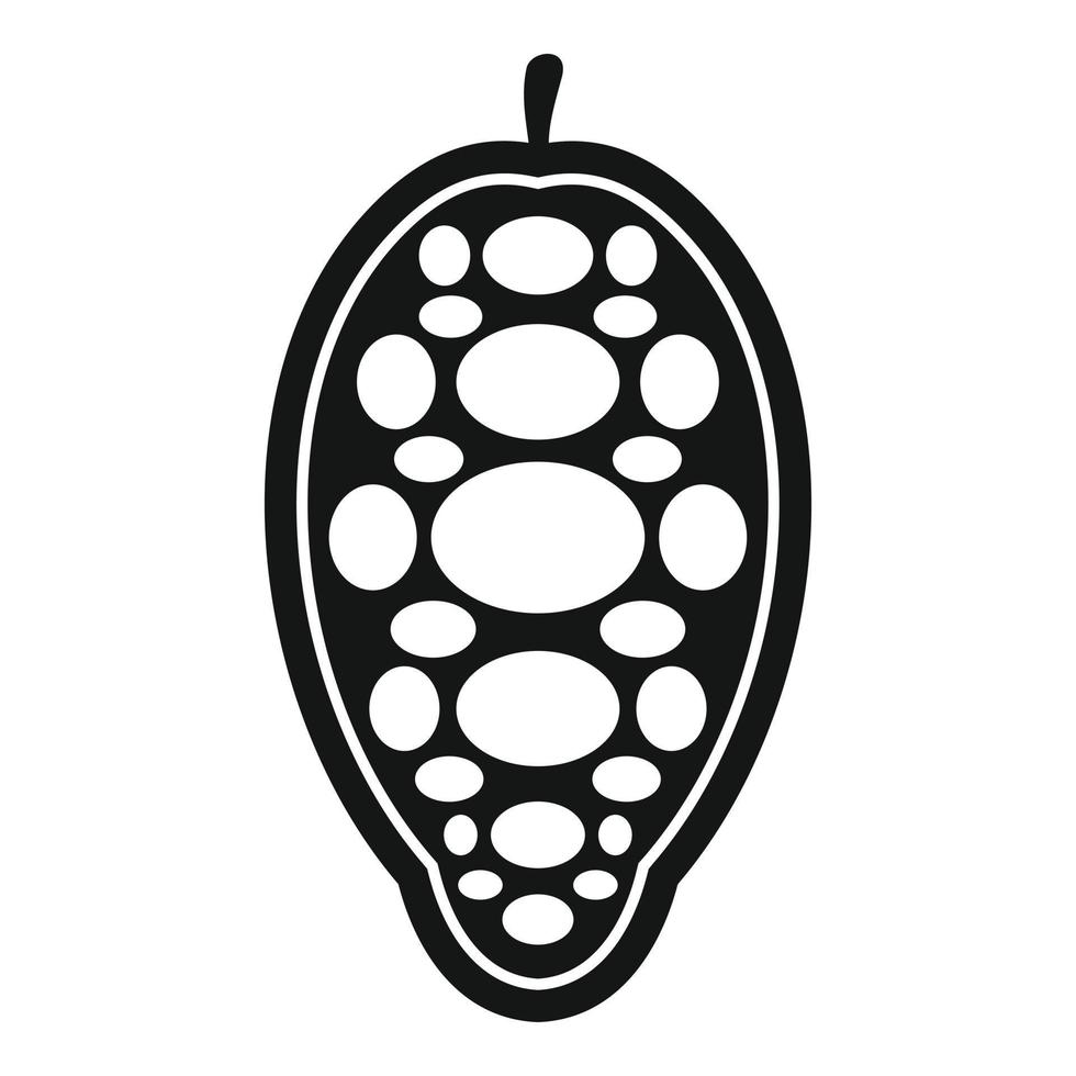 Half cocoa icon, simple style vector