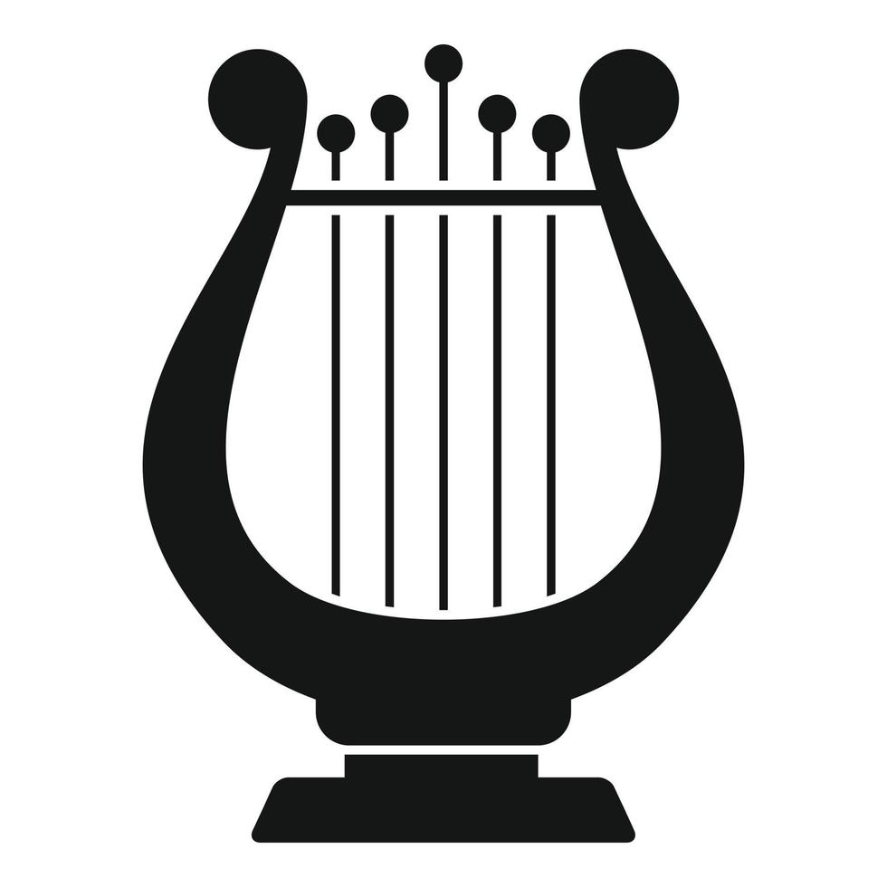 Harp concert icon, simple style vector