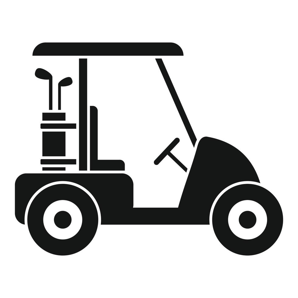 icono de campo de carrito de golf, estilo simple vector