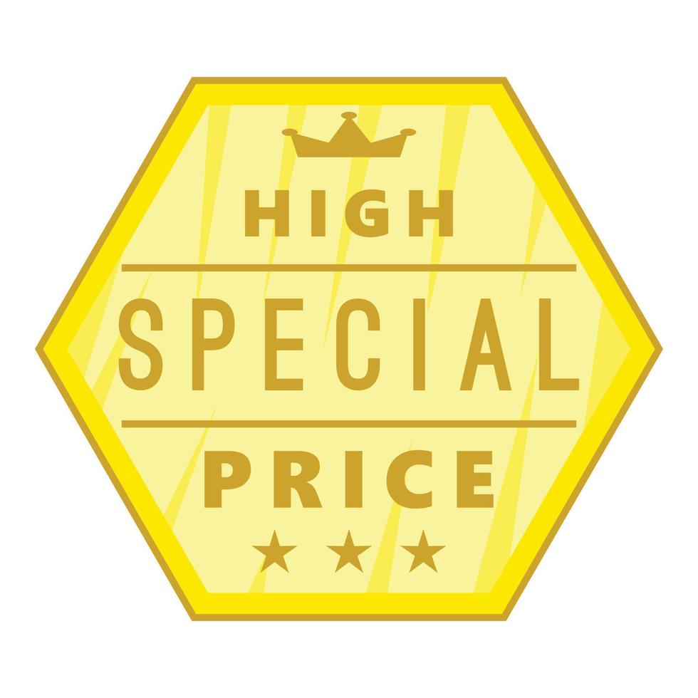 High special price label icon, cartoon style vector