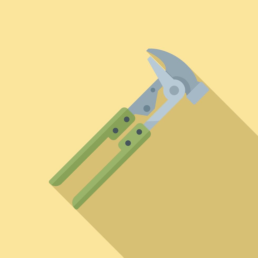 Tire fitting pliers icon, flat style vector