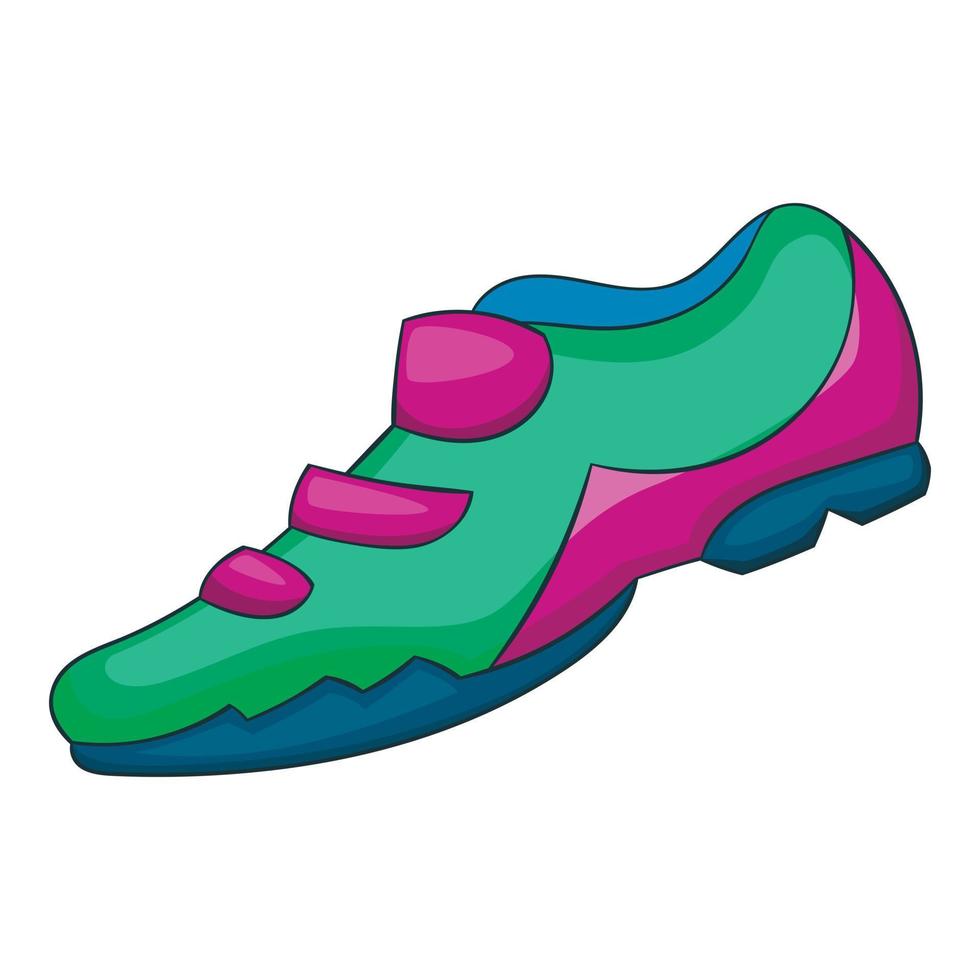 icono de zapatillas de bicicleta, estilo de dibujos animados vector