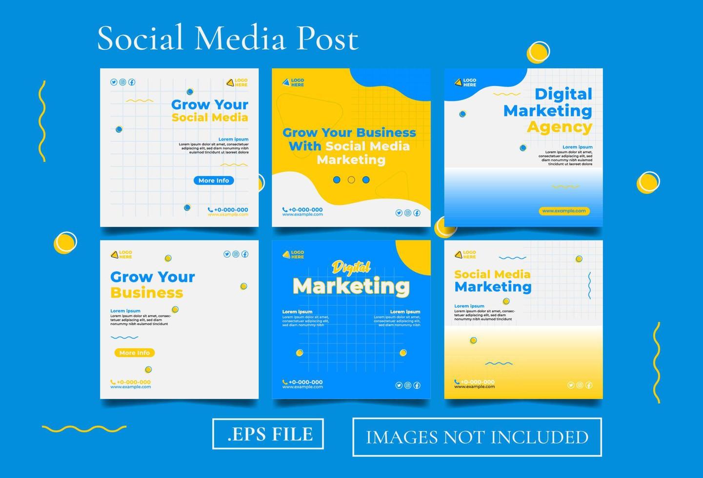 Business webinar social media post template vector