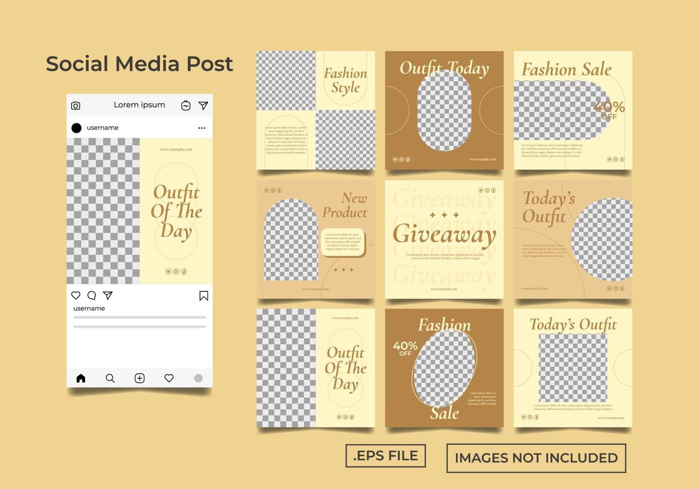 Social Media post banner for fashion post template vector