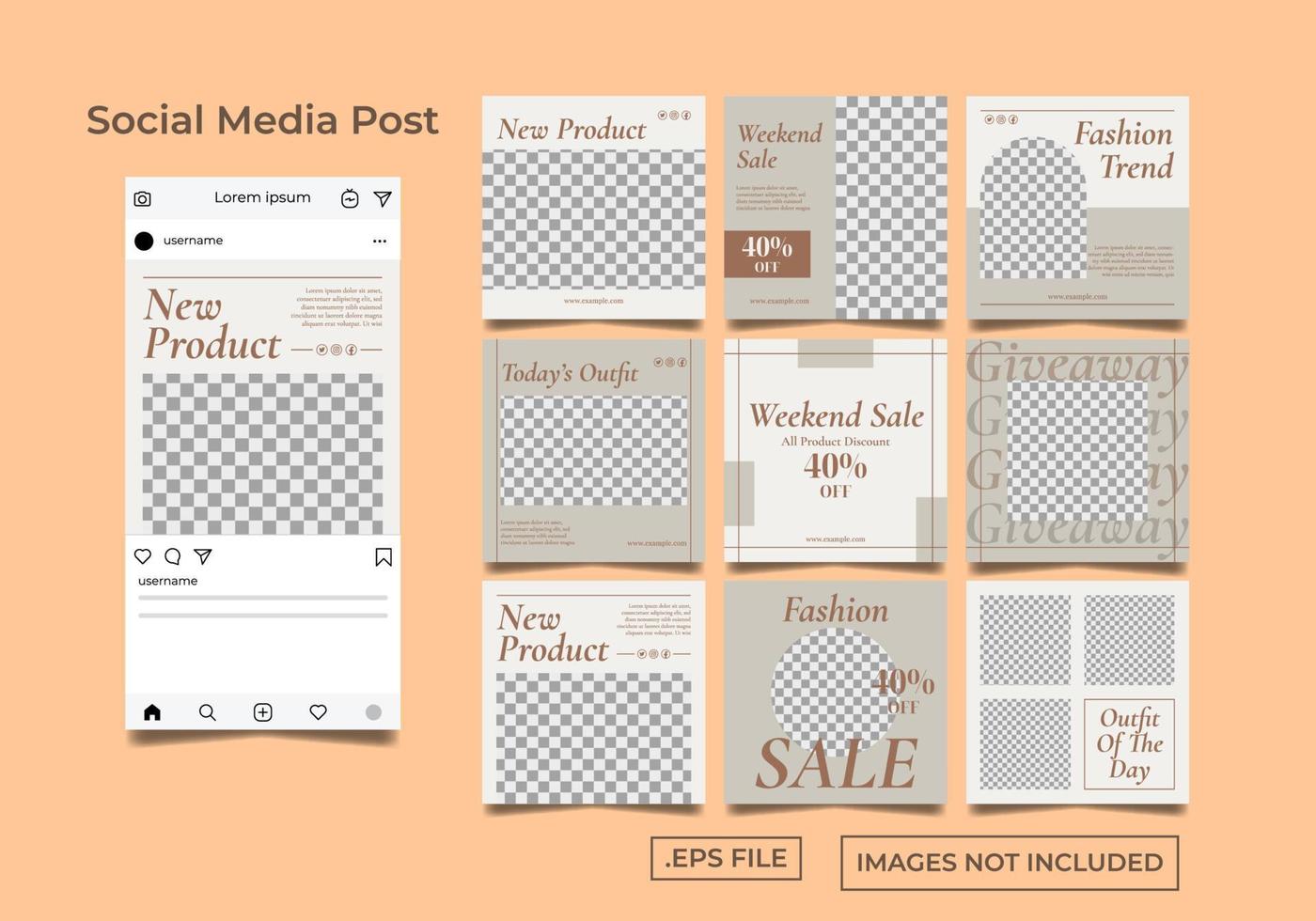 Social Media post banner for fashion post template vector
