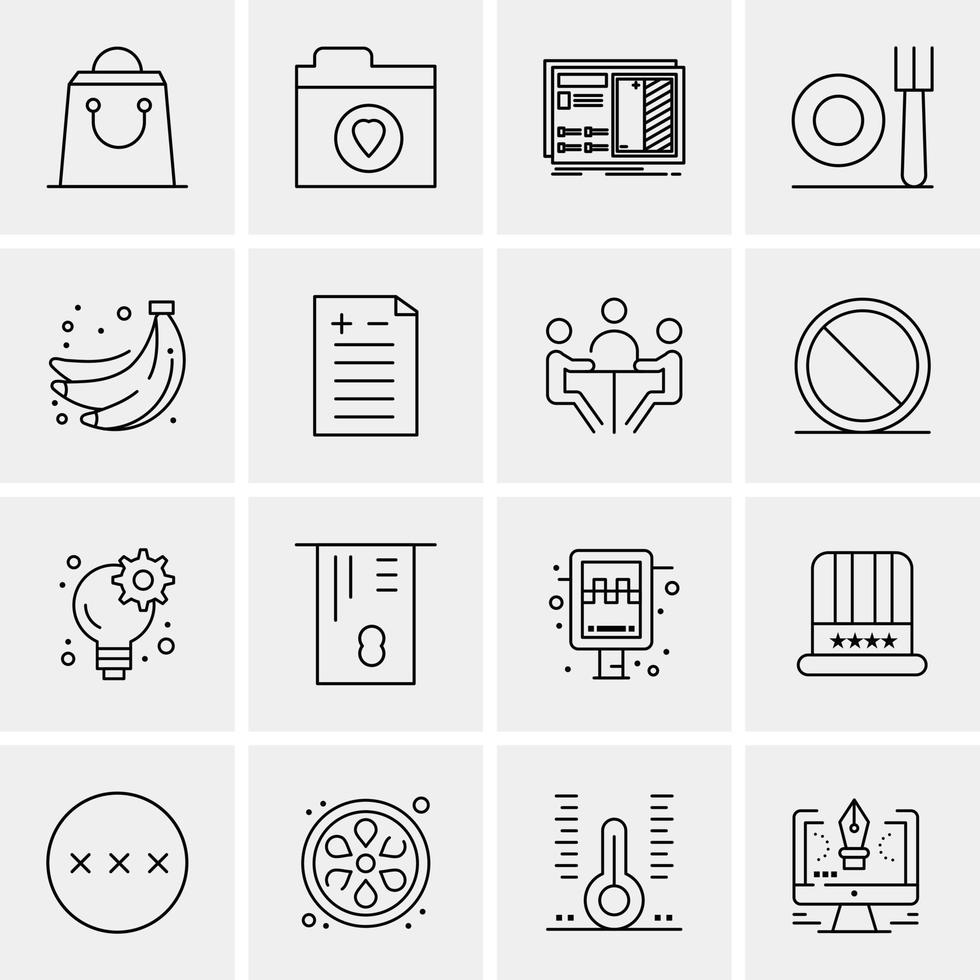 16 iconos universales de negocios vector ilustración de icono creativo para usar en proyectos relacionados con la web y dispositivos móviles