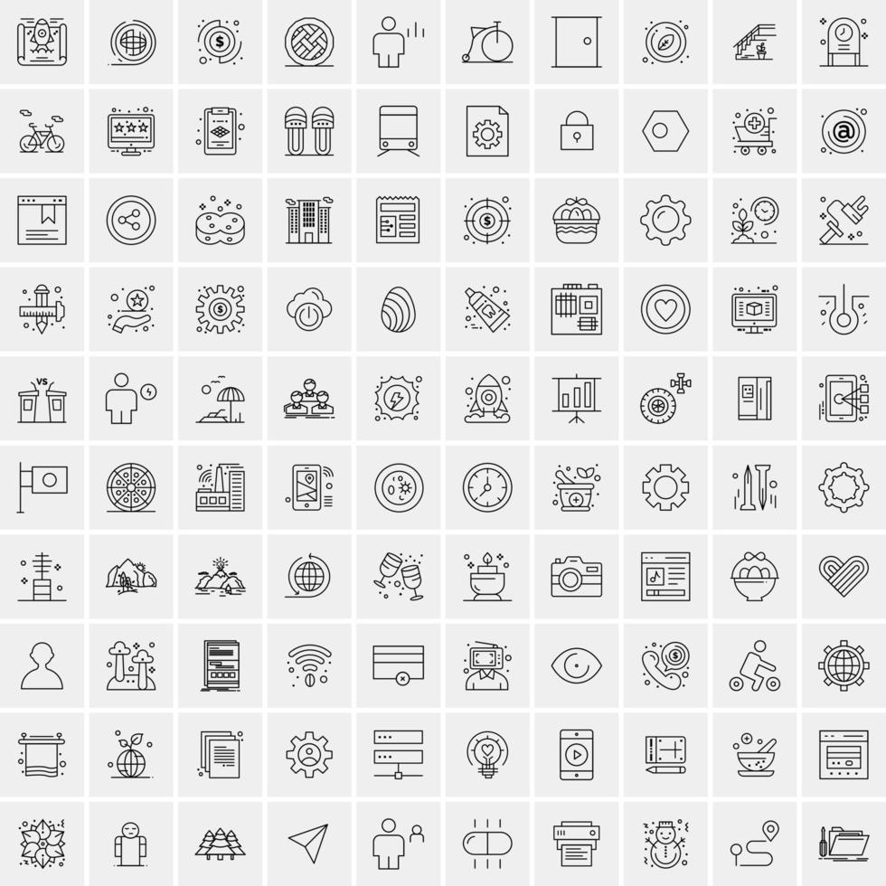 Set of 100 Creative Business Line Icons vector