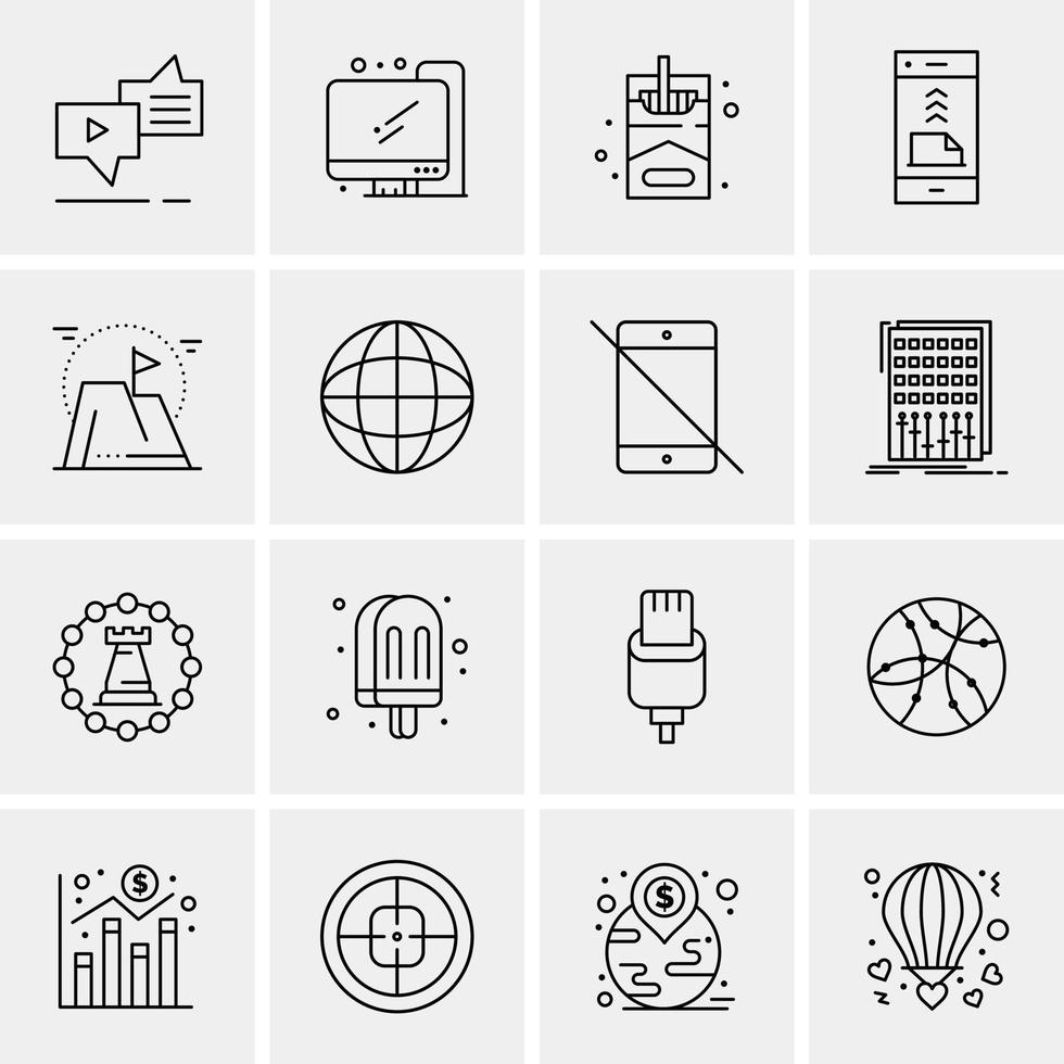 16 iconos universales de negocios vector ilustración de icono creativo para usar en proyectos relacionados con la web y dispositivos móviles