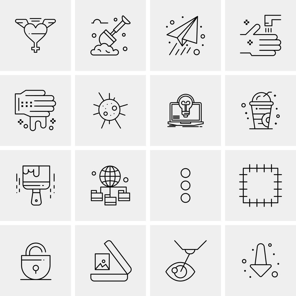 16 iconos universales de negocios vector ilustración de icono creativo para usar en proyectos relacionados con la web y dispositivos móviles