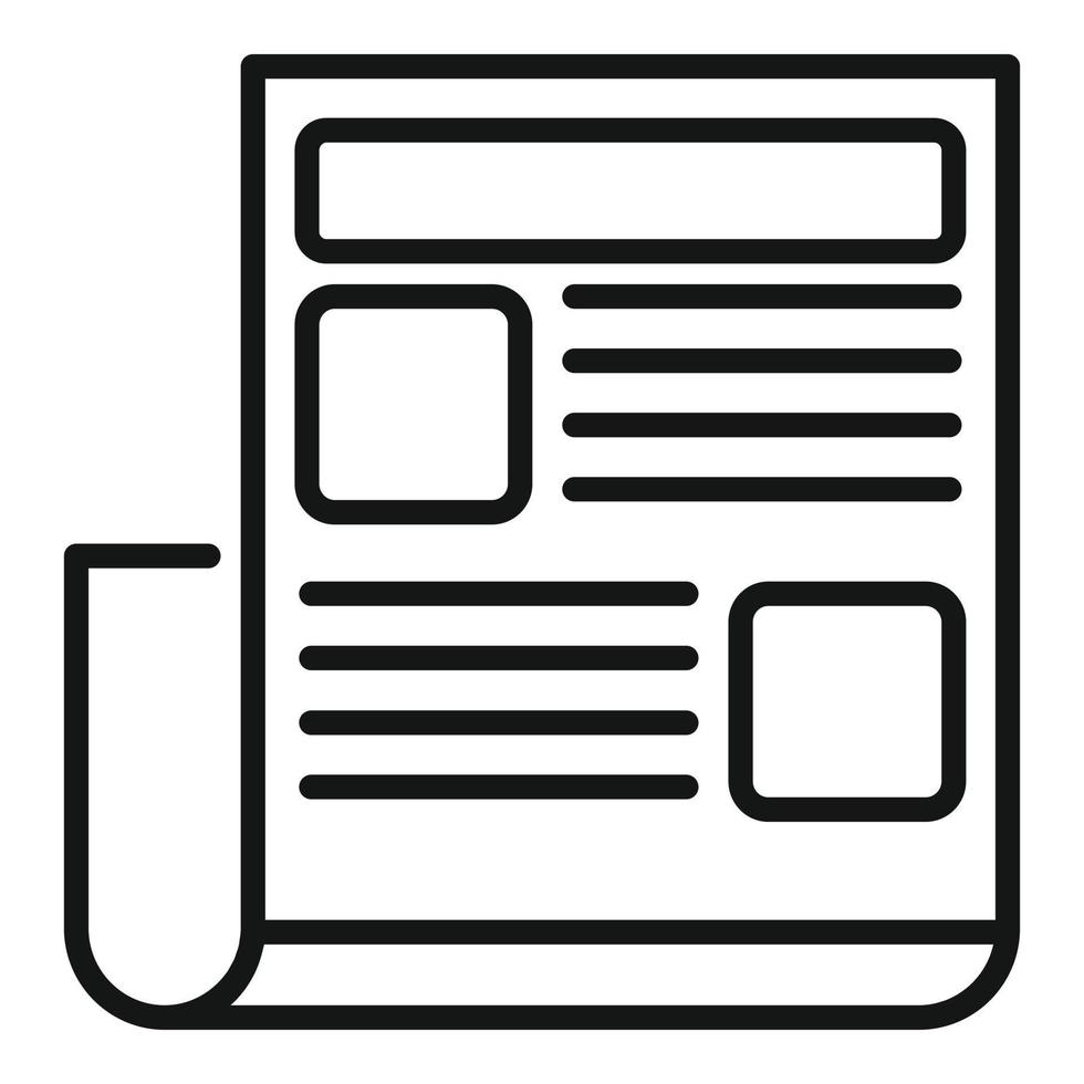 Marketing doc icon, outline style vector