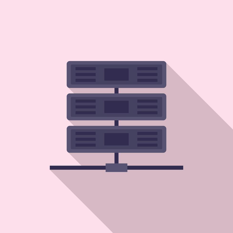 Modern remote server icon, flat style vector