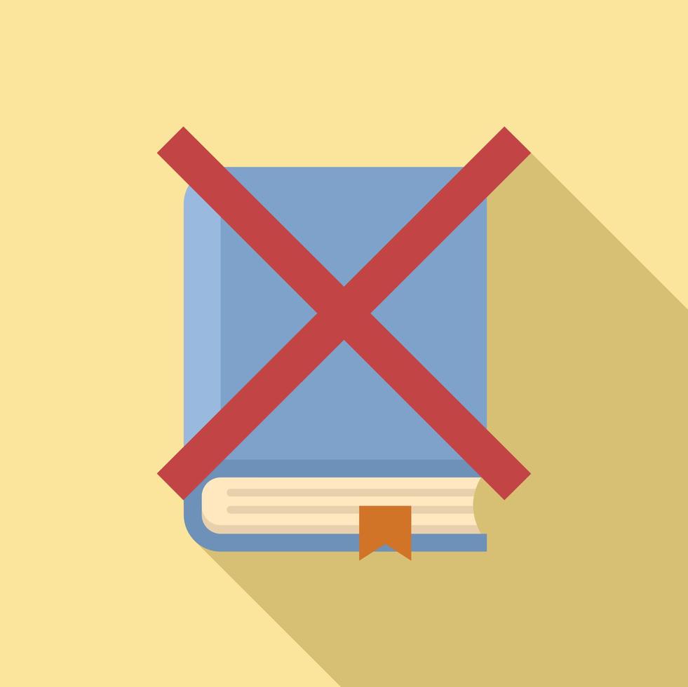 No book reading teen problem icon, flat style vector