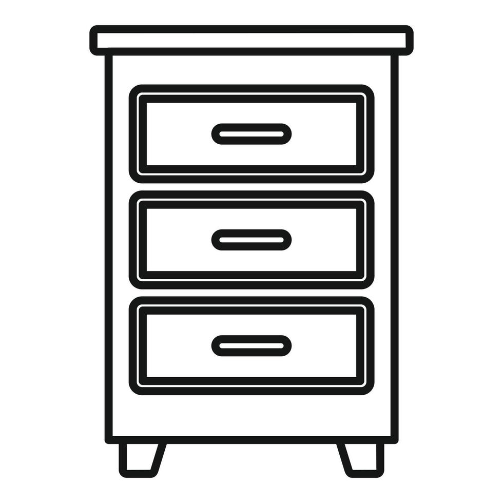 Wood documents drawer icon, outline style vector
