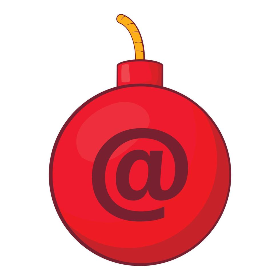 Mail bomb icon, cartoon style vector