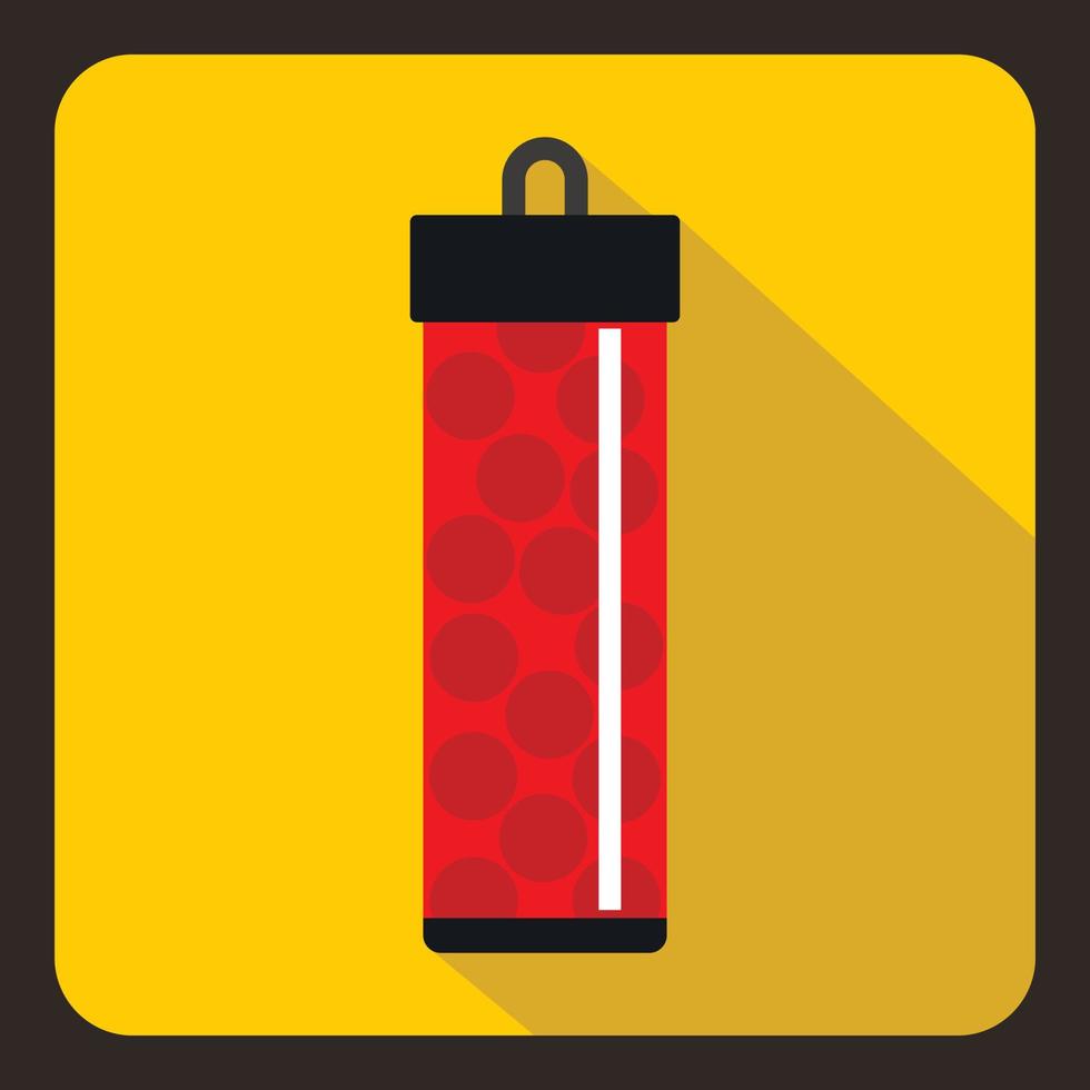 Red pack with paintball bullets icon, flat style vector