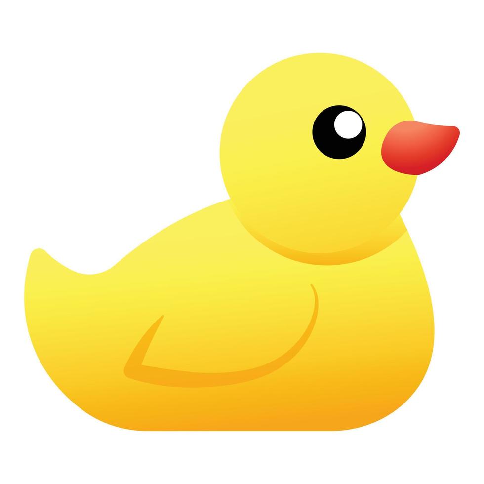 Yellow bath duck icon, cartoon style vector