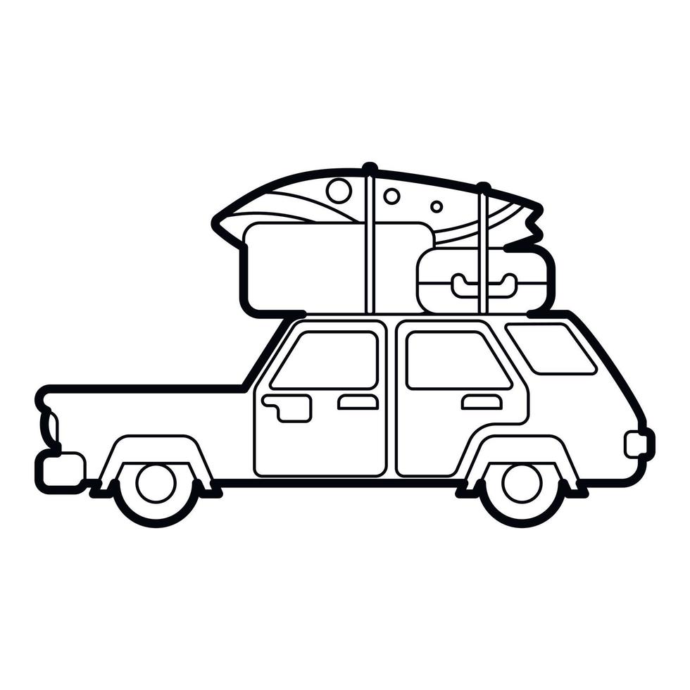 Hatchback car with cargo luggage icon vector