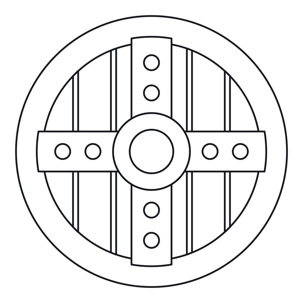 Round protective shield icon, outline style 14652210 Vector Art at Vecteezy