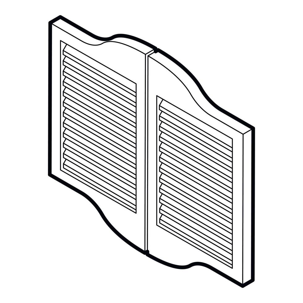 Doors in western saloon icon, outline style vector