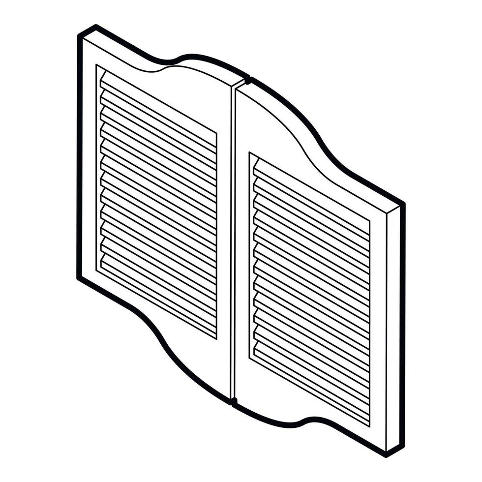 puertas en el icono del salón occidental, estilo de esquema vector