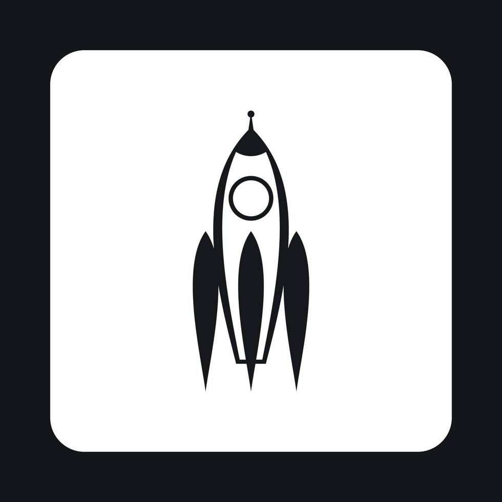 Aircraft rocket icon, simple style vector