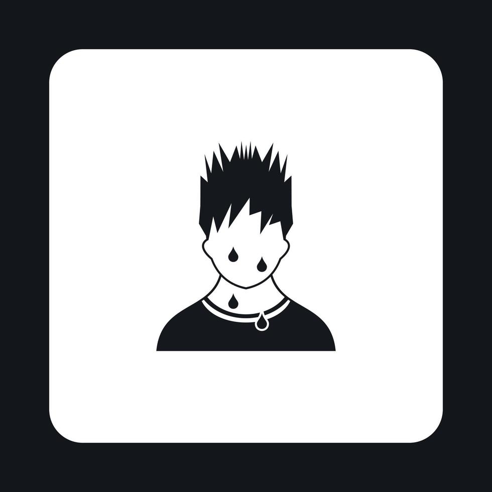 Troubled man icon, simple style vector