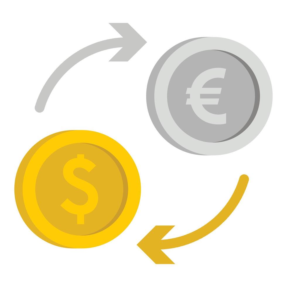 Money exchange icon, flat style vector