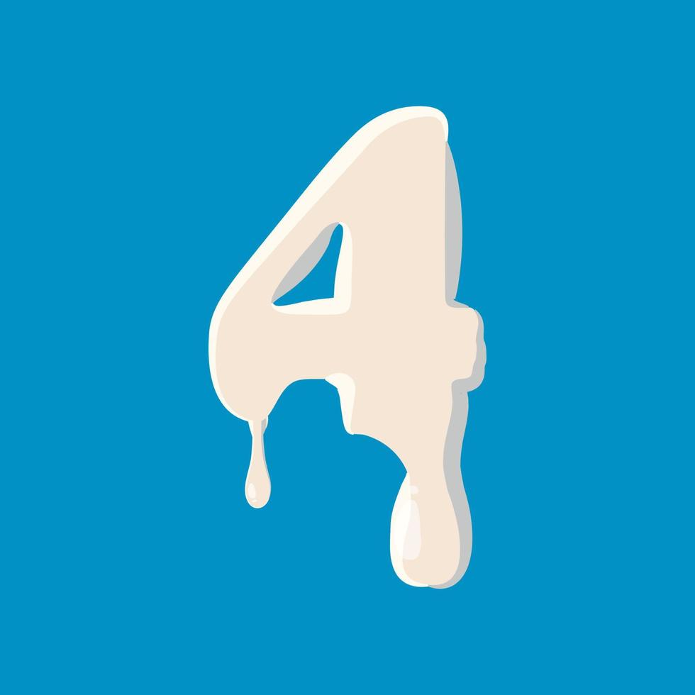 Number four 4 isolated on baby blue background vector