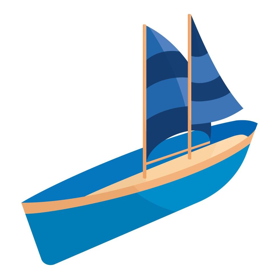 Yacht icon, cartoon style vector