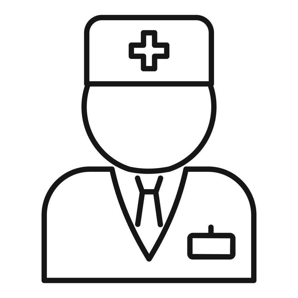 Hospital doctor icon, outline style vector