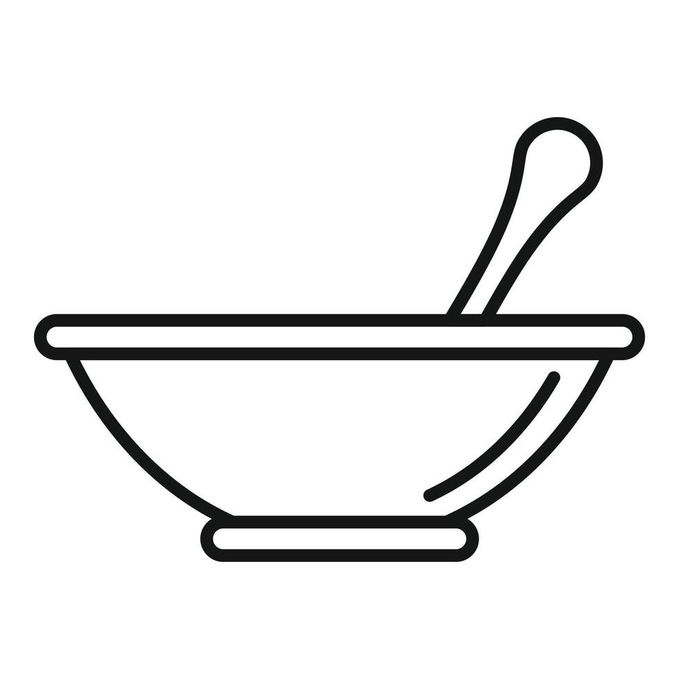 Essential oils bowl mix icon, outline style vector